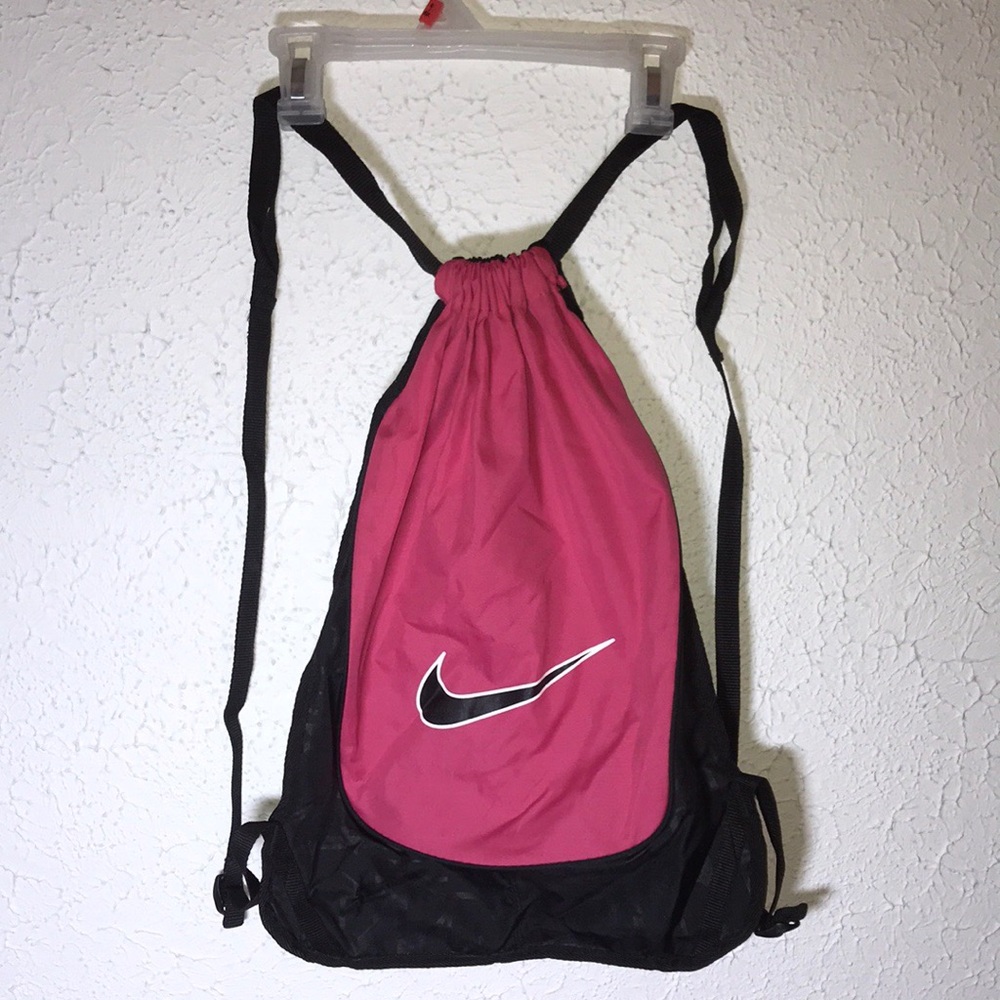 Pink & Blank Nike Draw String Bag